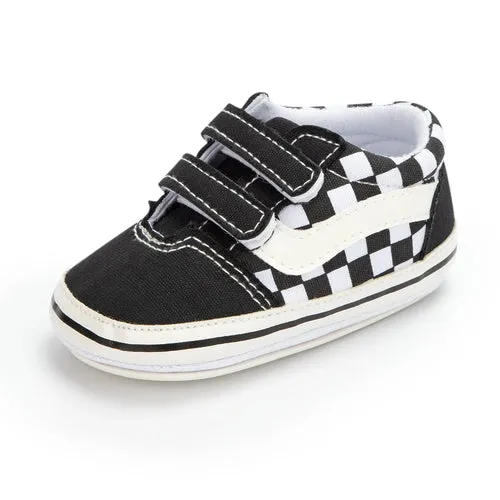 2023 New Baby Canvas Sneakers Anti-slip Soft Plaid Baby Boy Girl Shoes