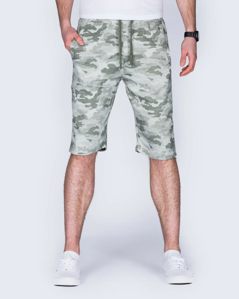 2t Tall Camo Sweat Shorts (olive)