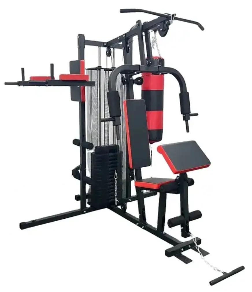 3 Station Multi-Gym with Punching bag & 70kg Weight Stack