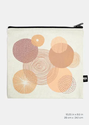 A  Large Canvas Bag - Natural Circles