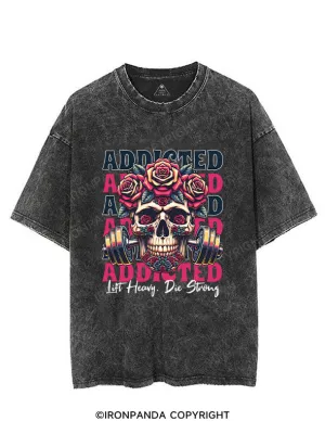 Addicted Gym Skull VINTAGE GYM SHIRT