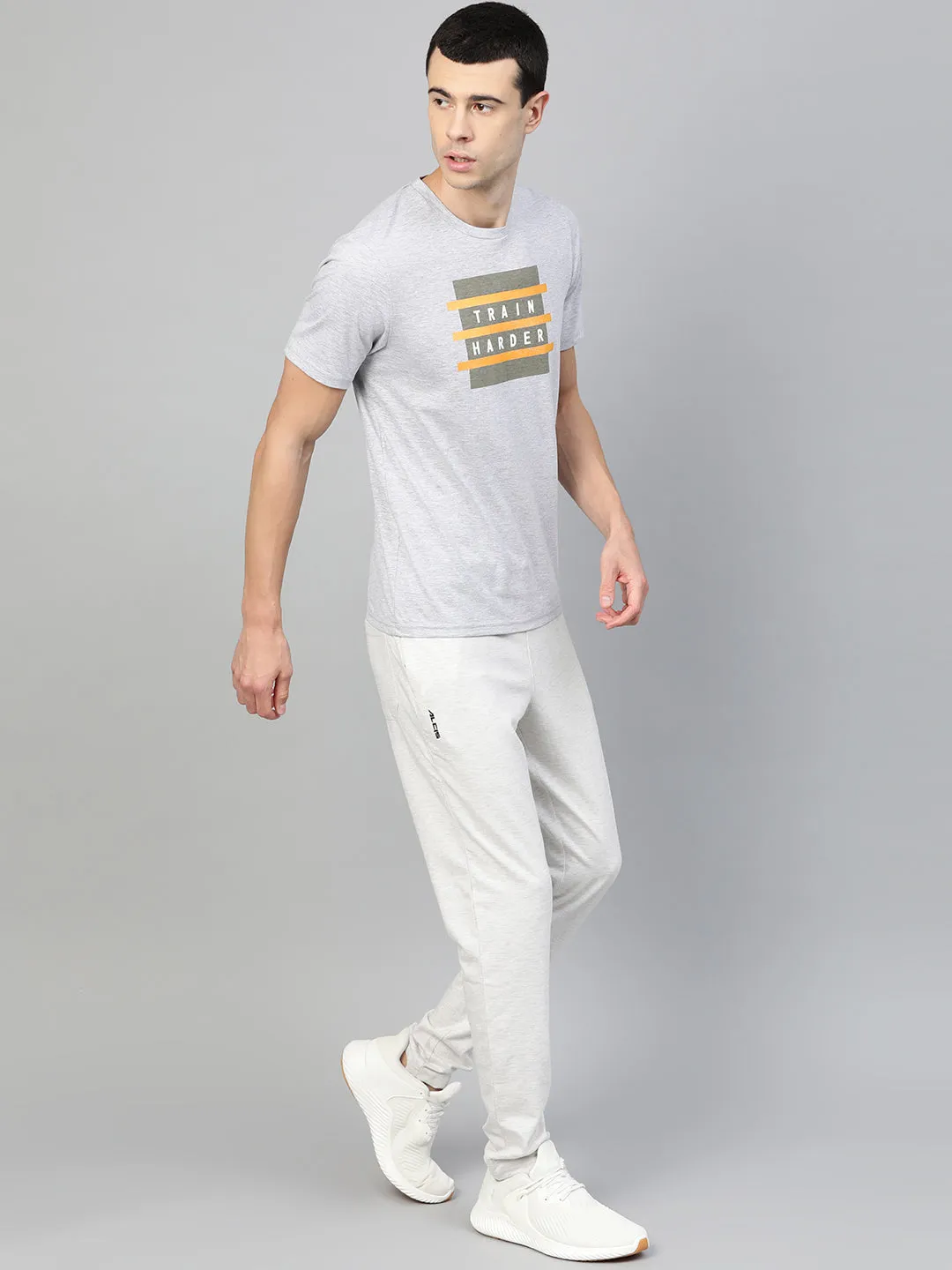 ALCIS Men Printed Grey Tee T-Shirt