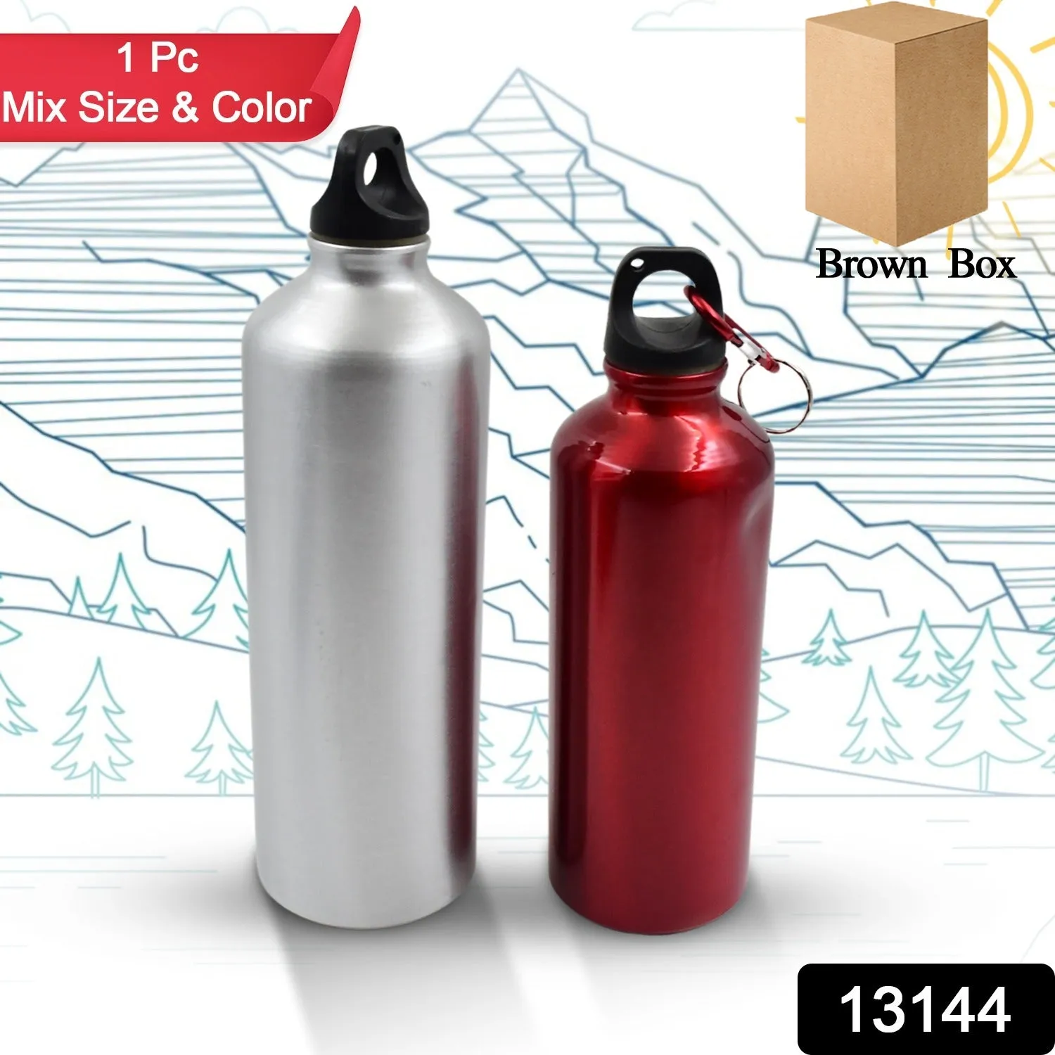 Aluminum Durable Sports Water Bottle (1 Pc / Mix Size & Color)