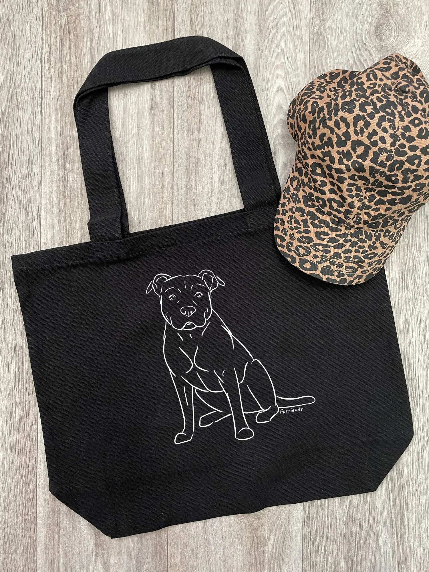 American Staffordshire Terrier Cotton Canvas Shoulder Tote Bag