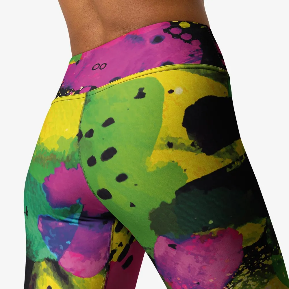 Animal Printed Capris "Wild Canvas" Green/Pink/Yellow