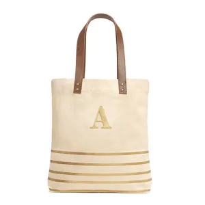 Annie Stripe Tote - Gold