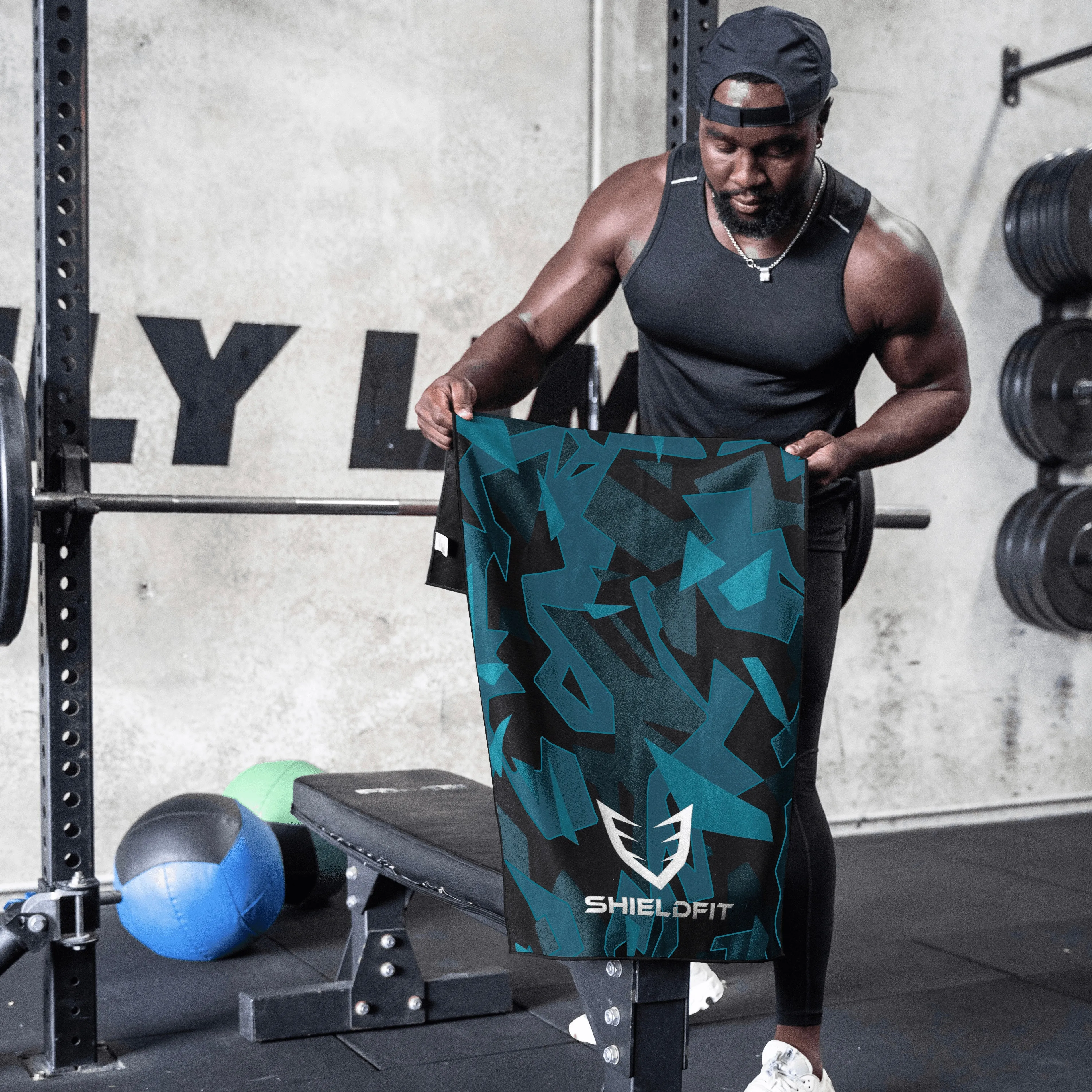 Antibacterial Gym Towel: Caribbean Blue