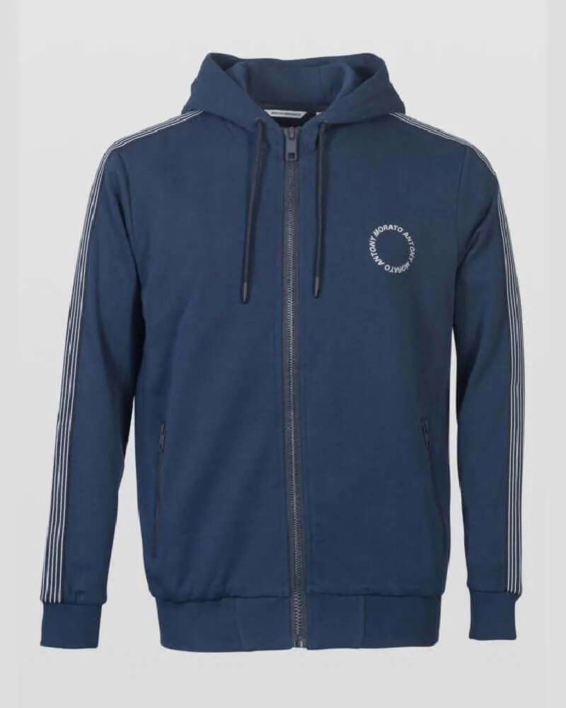 Antony Morato MATCH POINT Hooded Track Top Circle Logo Avio Blue