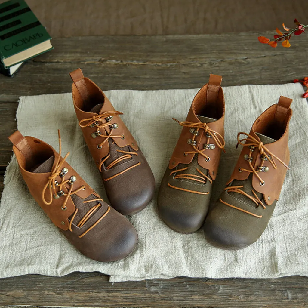 Autumn Retro Leather Casual Short Boots | Gift Shoes