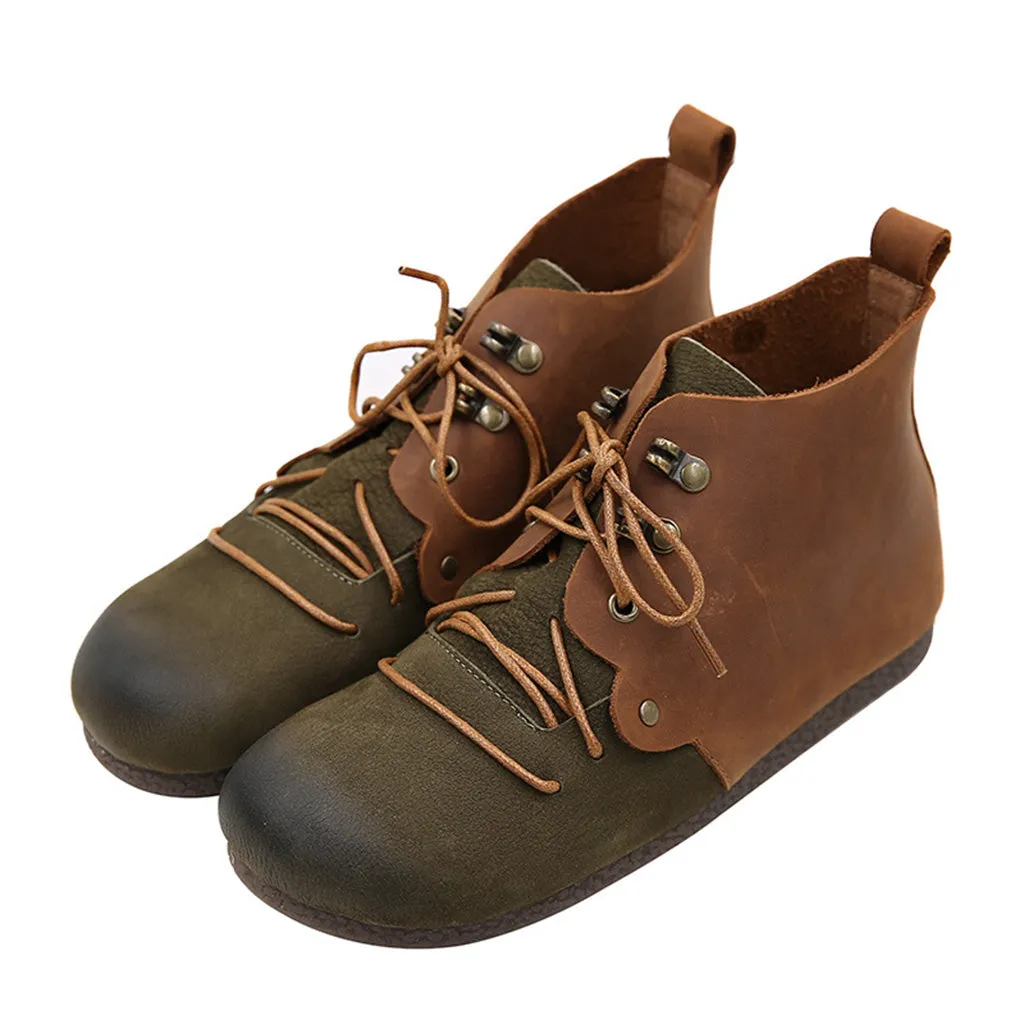 Autumn Retro Leather Casual Short Boots | Gift Shoes