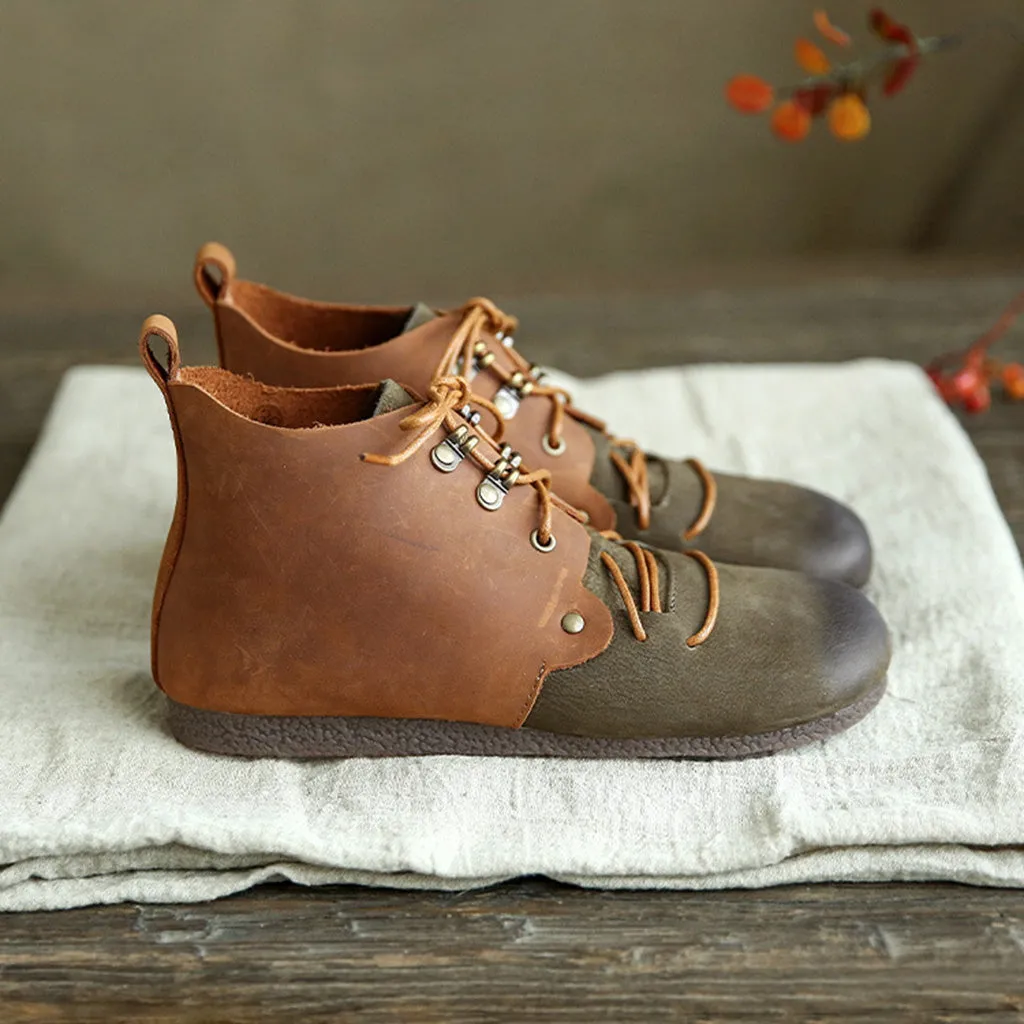 Autumn Retro Leather Casual Short Boots | Gift Shoes