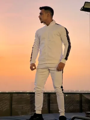 B-Track White Men Tracksuit