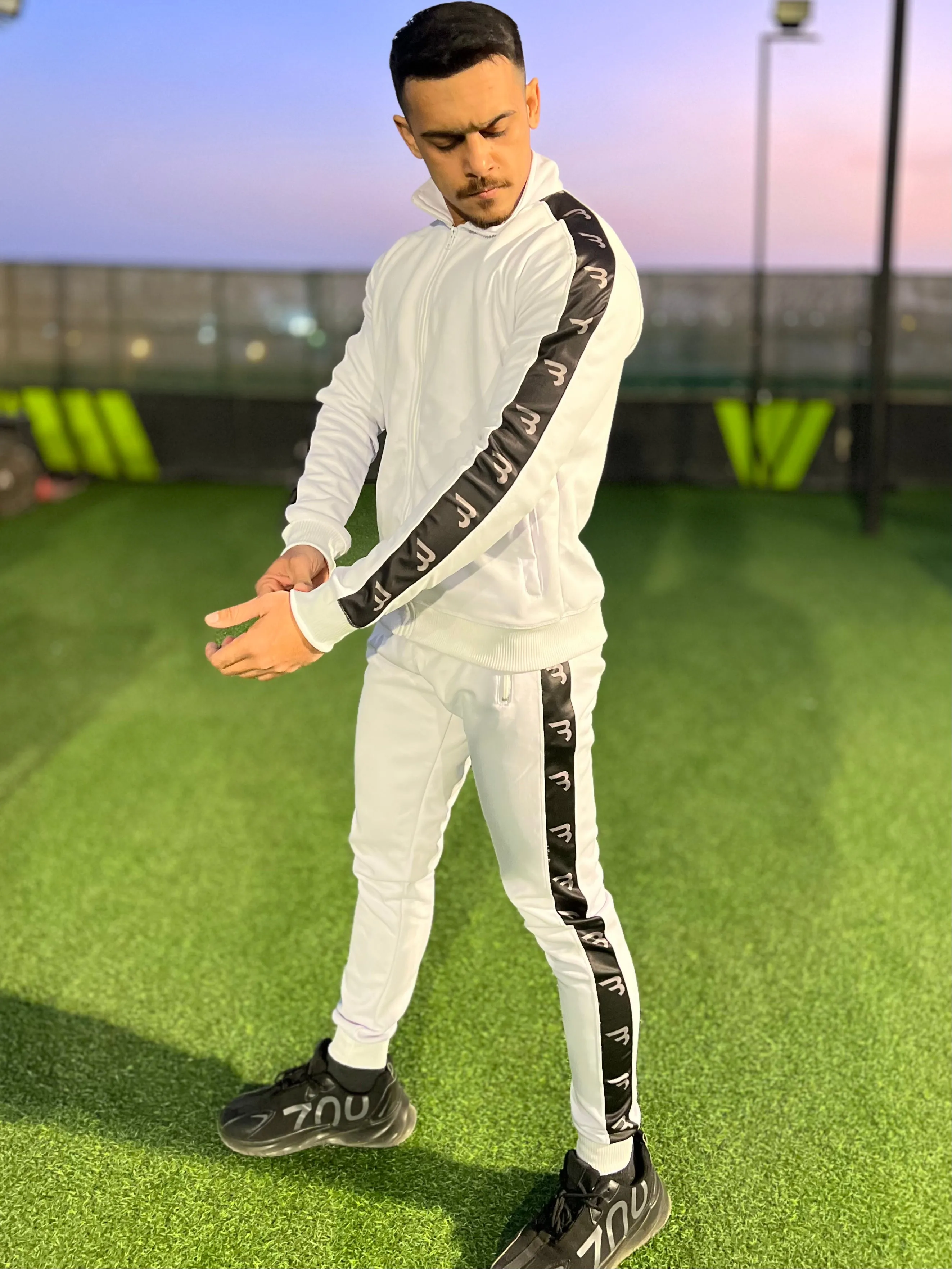 B-Track White Men Tracksuit