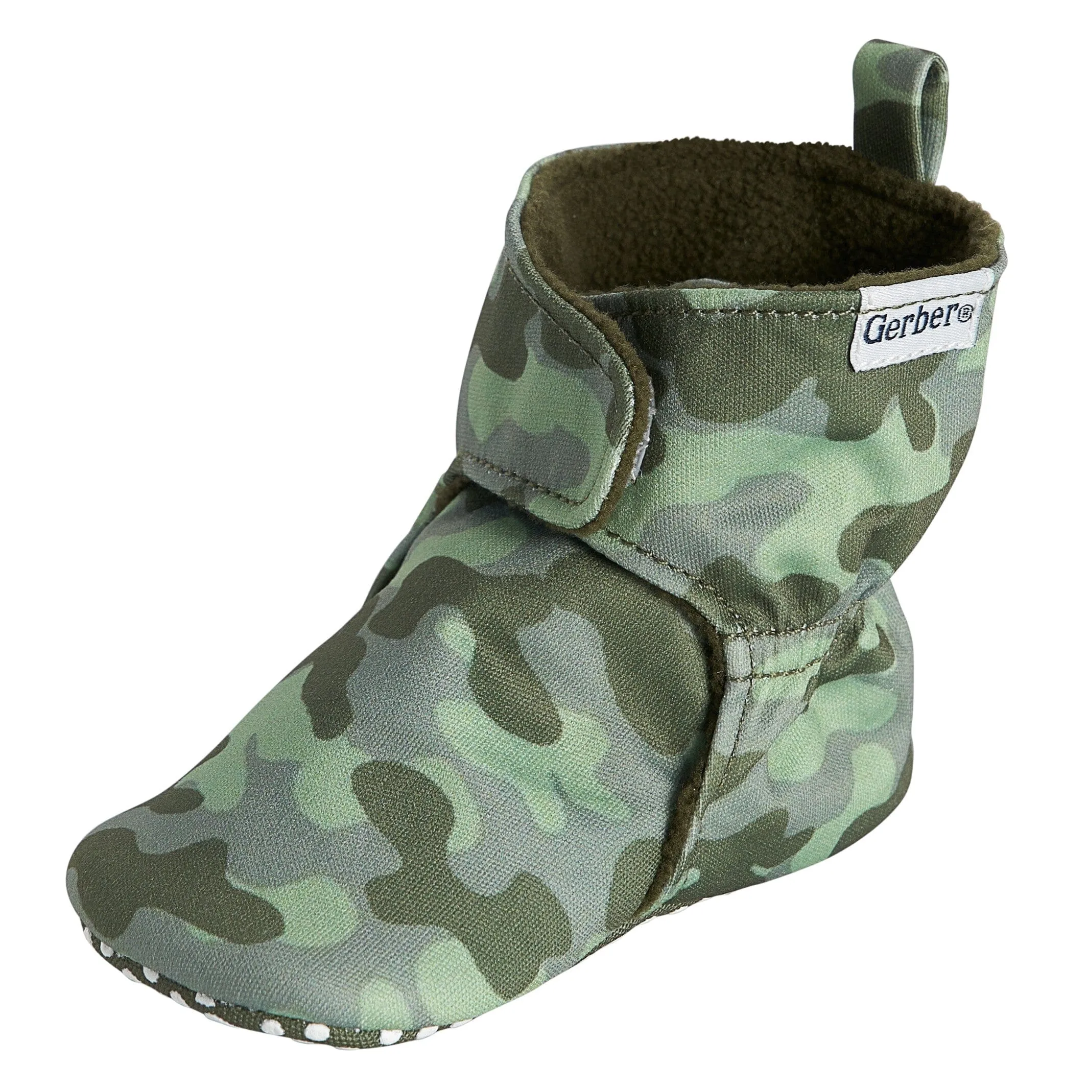 Baby Boys Green Camo Soft Booties