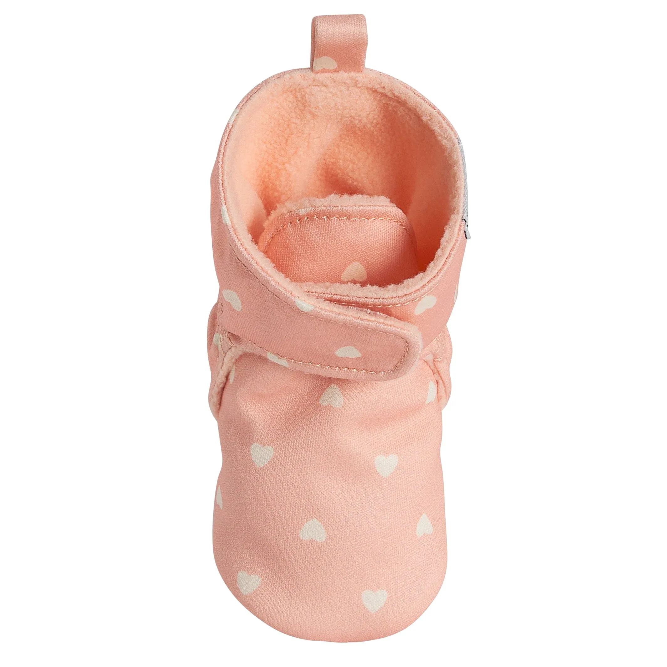 Baby Girls Pink Hearts Soft Booties