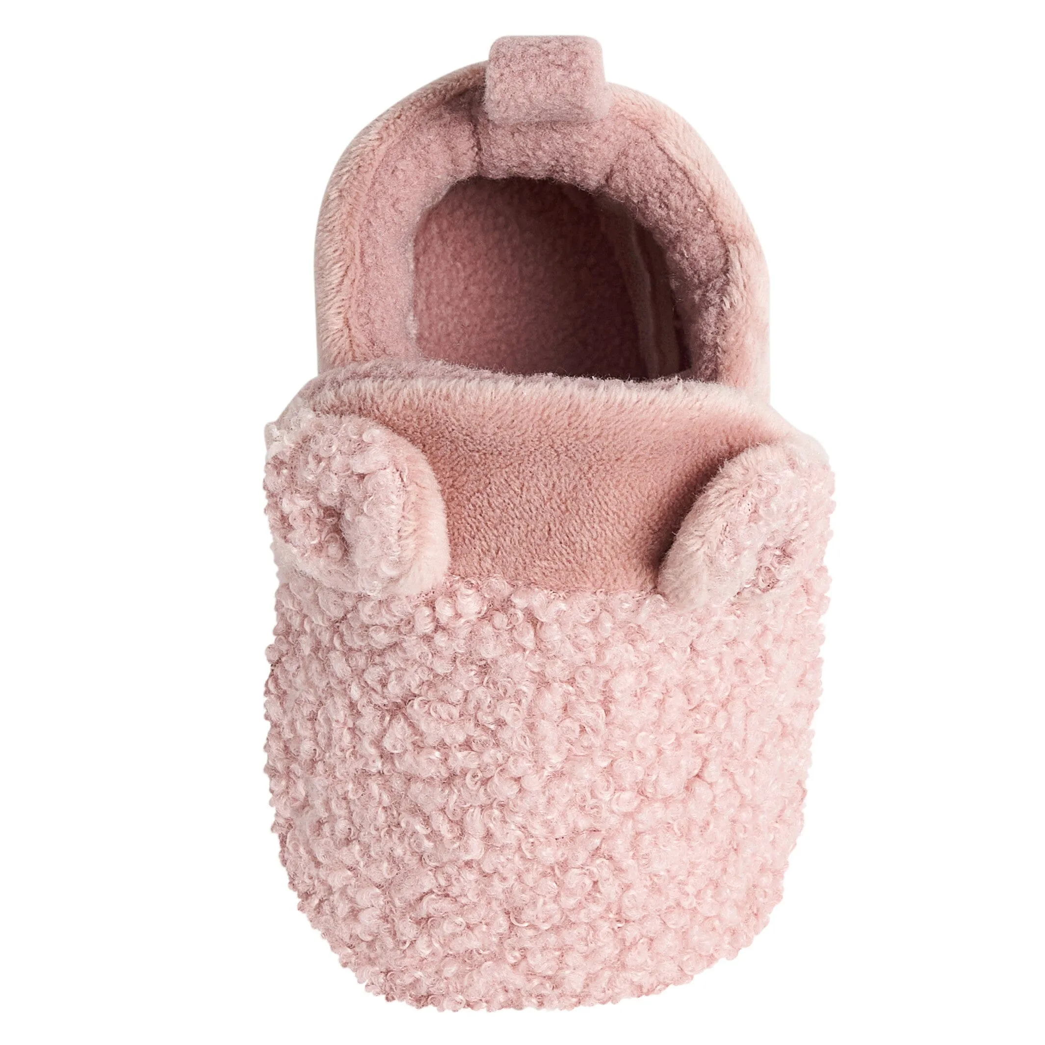 Baby Girls Pink Sherpa Booties