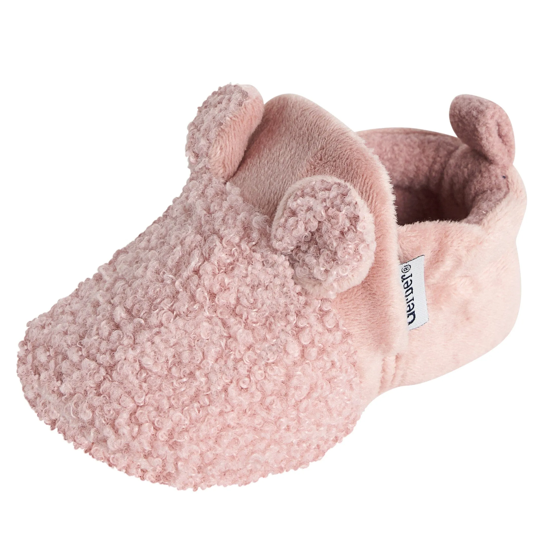 Baby Girls Pink Sherpa Booties