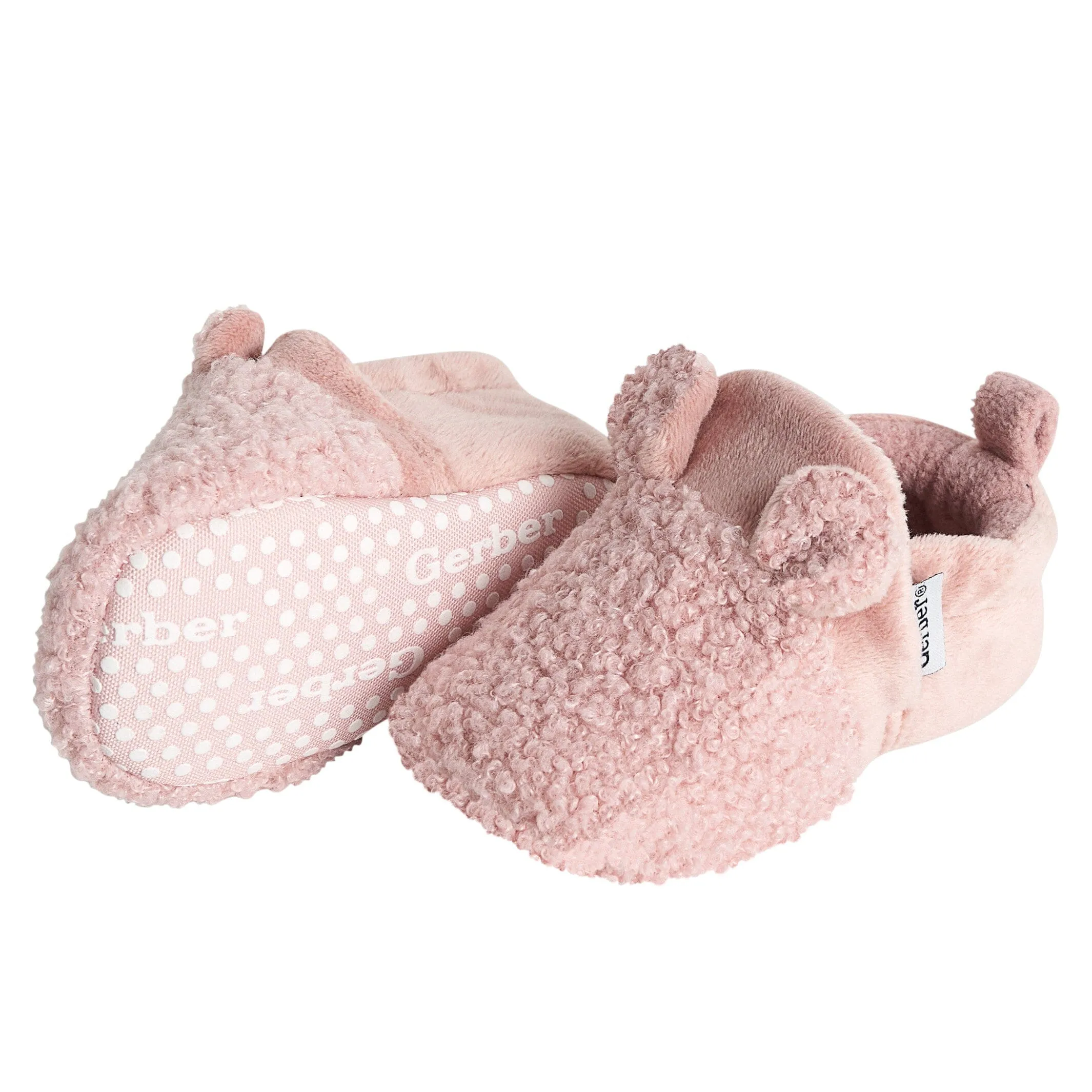 Baby Girls Pink Sherpa Booties