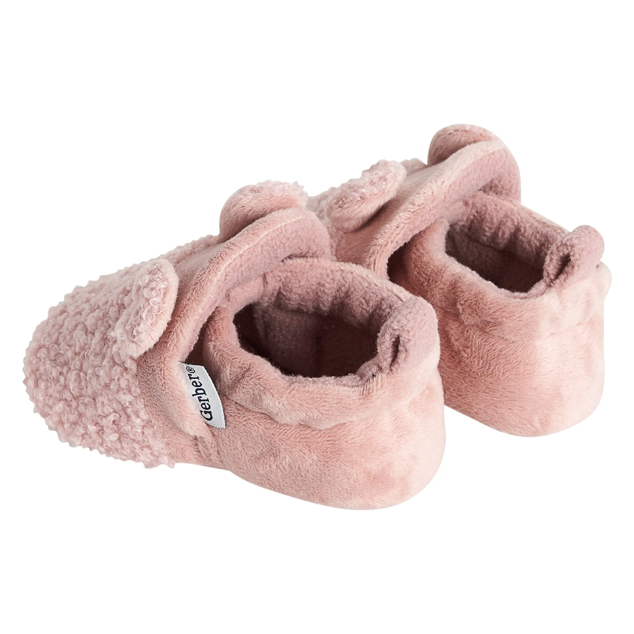 Baby Girls Pink Sherpa Booties