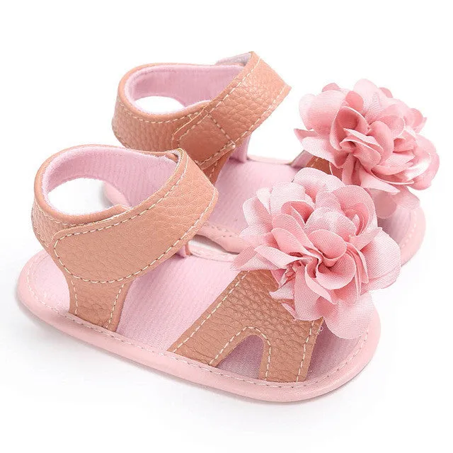 Baby girls sandals flowers shoes summer Toddler Girl Crib Shoes Newborn Flower Soft Sole Anti-slip Baby girls Sandals