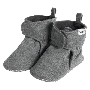 Baby Neutral Heather Gray Soft Booties