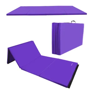 BalanceFrom 4' x 6' x 2" All Purpose Folding Fitness Gym Mat, Purple (Open Box)