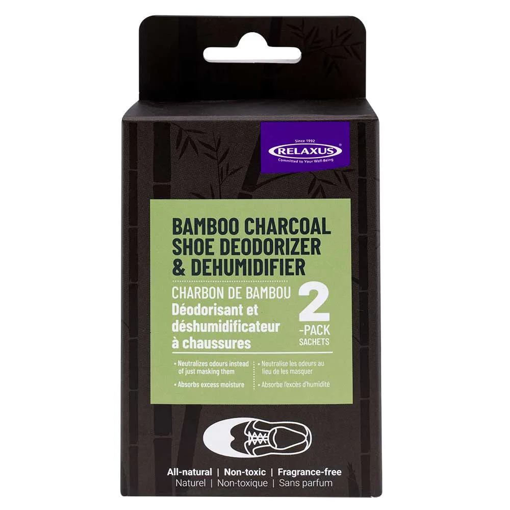 Bamboo Charcoal Shoe Deodorizer Sachets (Set of 2) Displayer Of 12