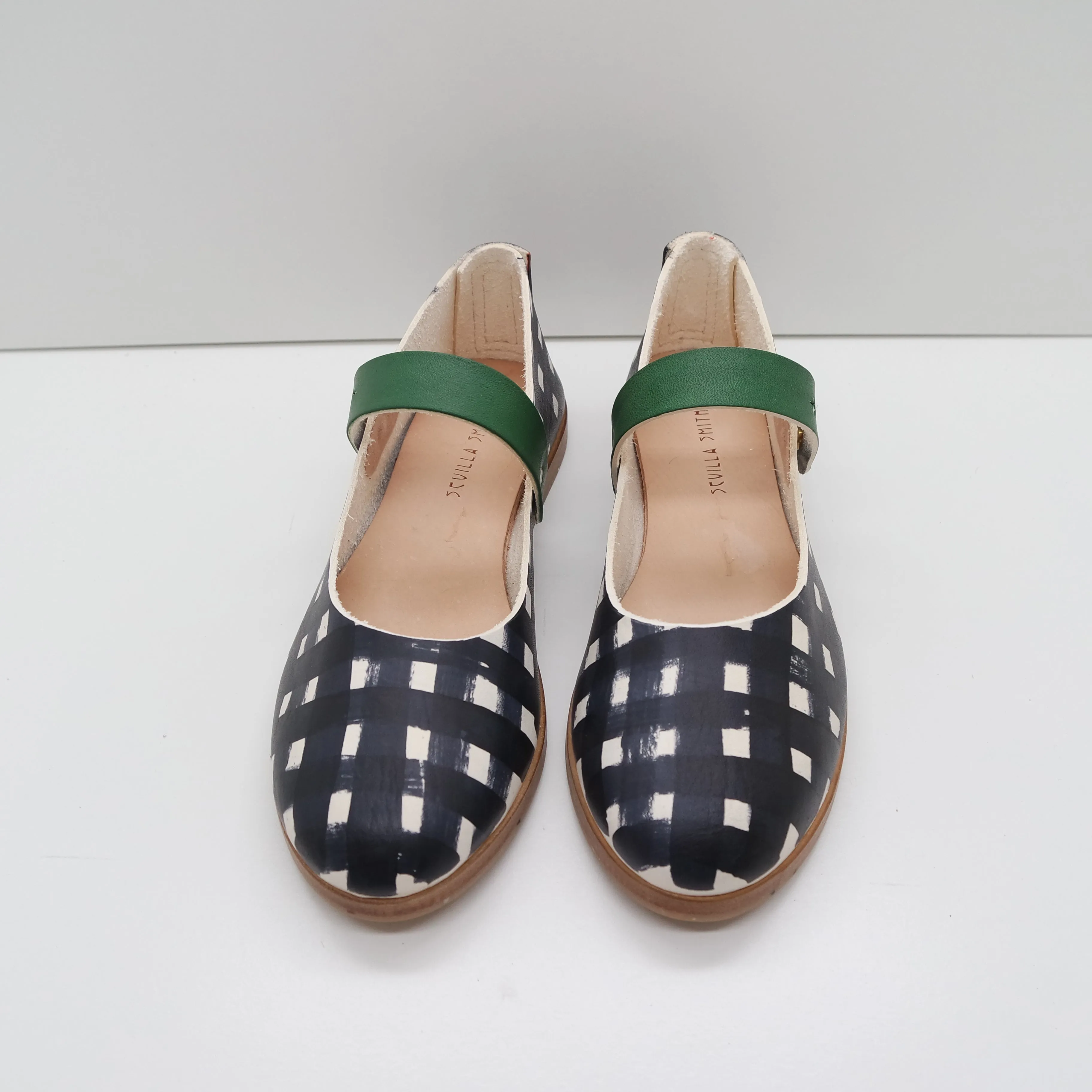 BBF24 SALE. SIZE 38. THE DEE DEE. GINGHAM NORI WITH BUKO STRAP. PHL