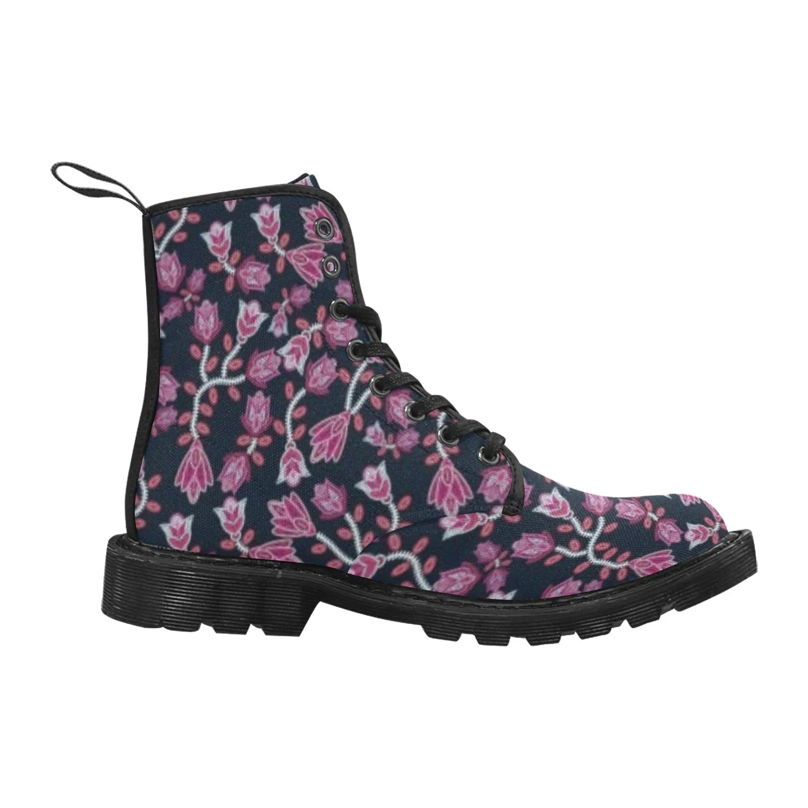 Beaded Pink Boots for Men (Black)