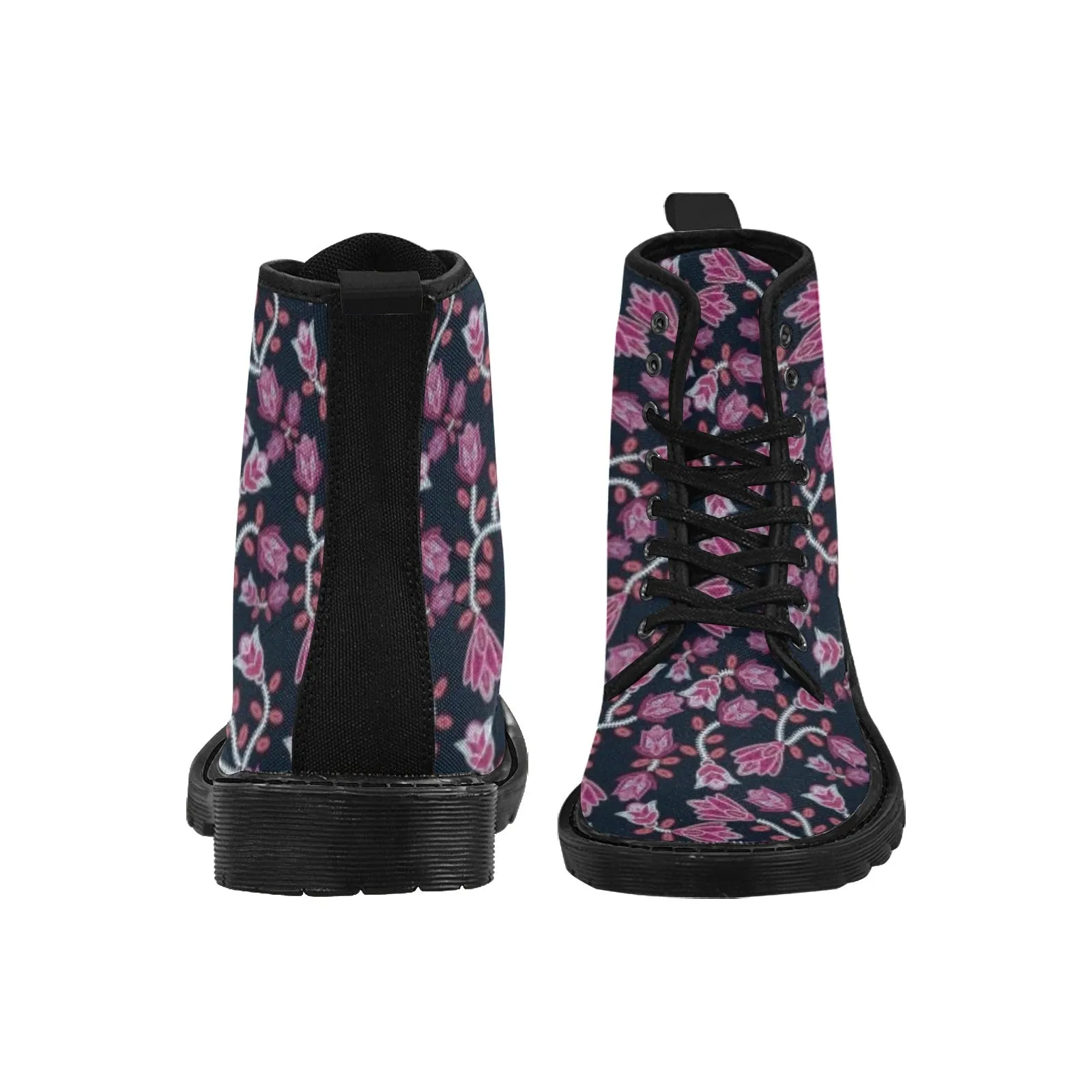 Beaded Pink Boots for Men (Black)