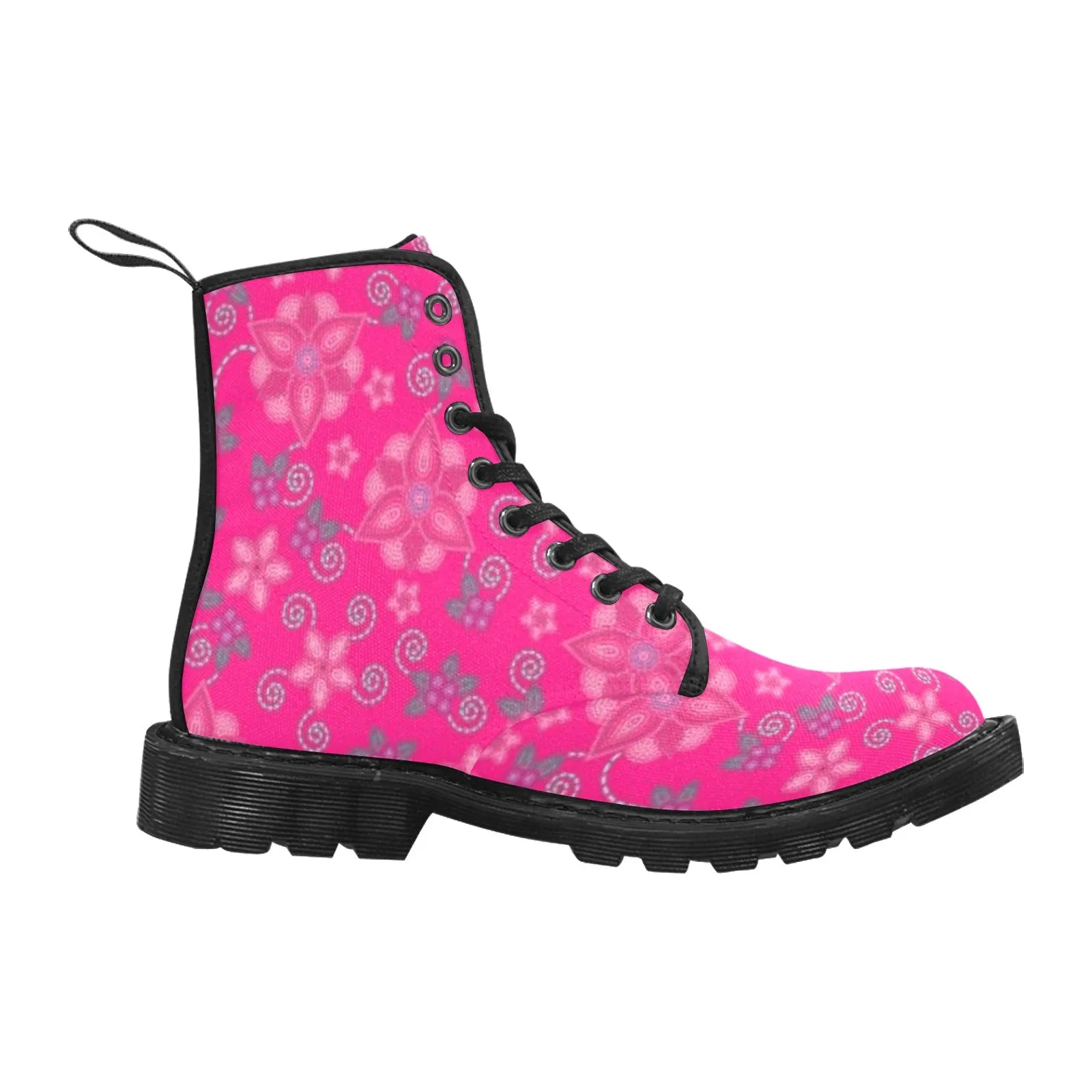 Berry Picking Pink Boots for Men (Black)