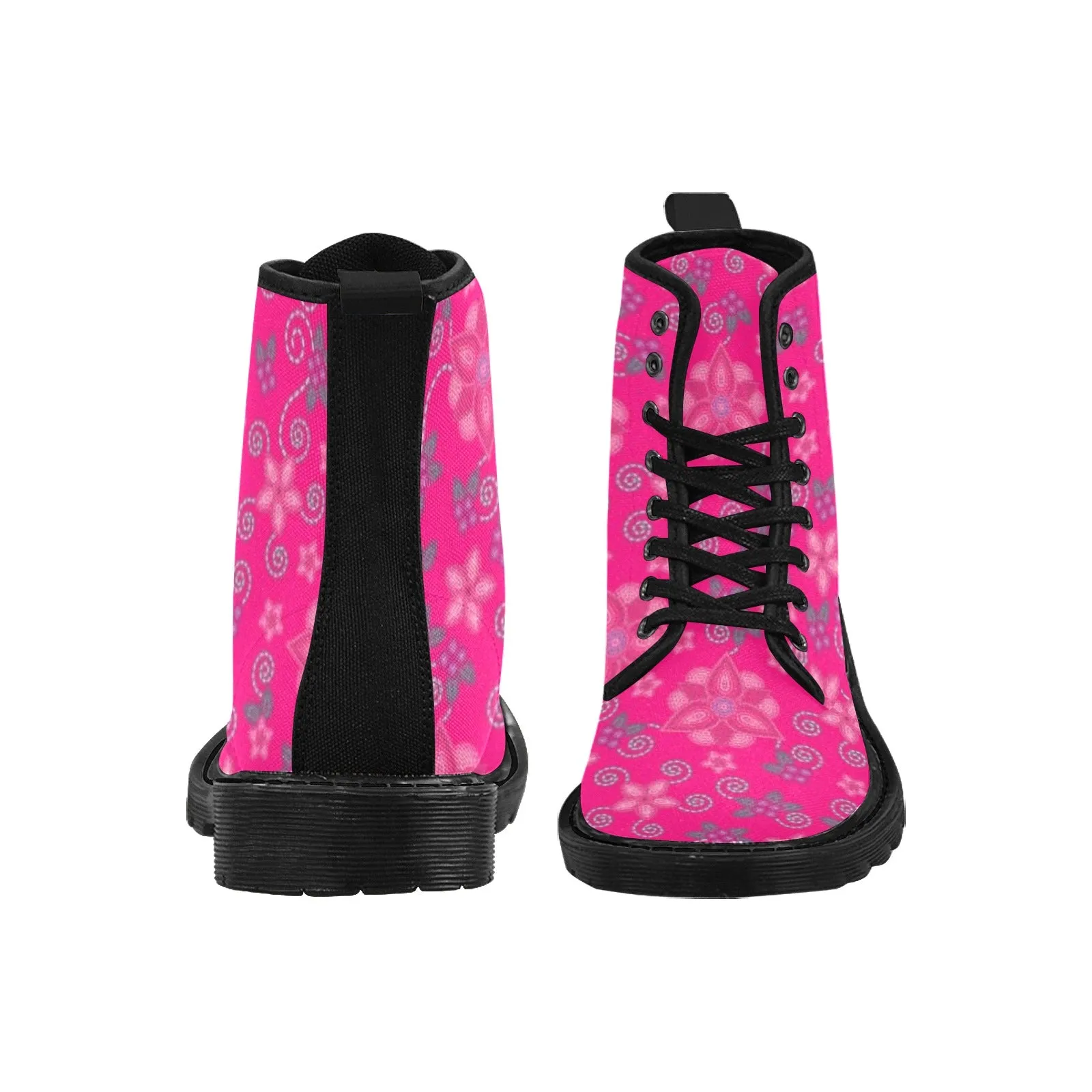 Berry Picking Pink Boots for Men (Black)