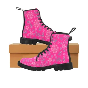 Berry Picking Pink Boots for Men (Black)