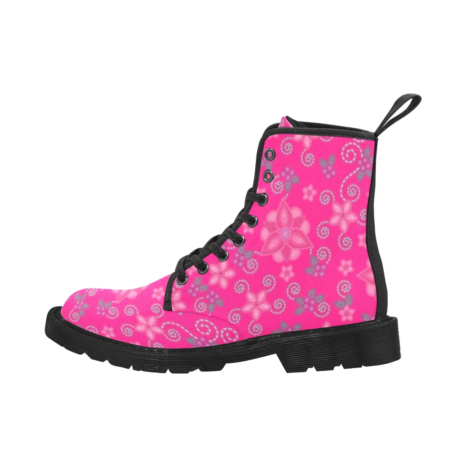 Berry Picking Pink Boots for Women (Black)