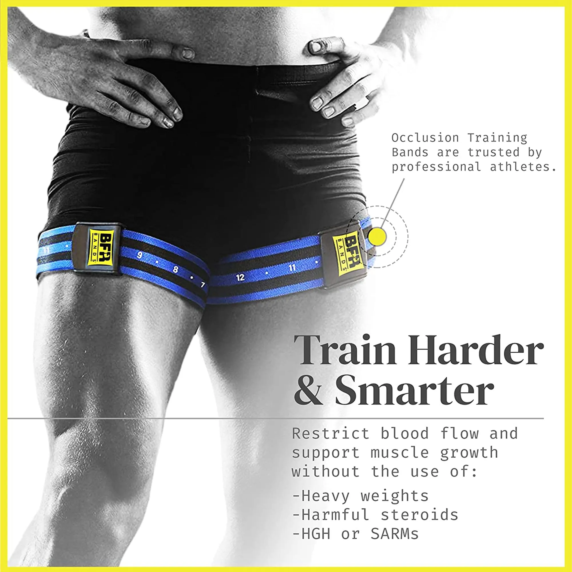 BFR BANDS Blood Flow Restriction Band for Arms, Legs, Glutes, Pro Bundle 4 Pack