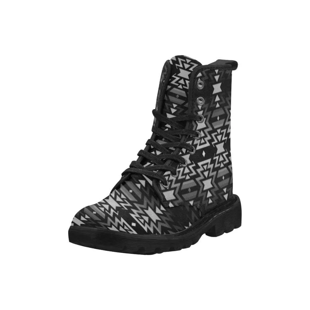 Black Fire Black and Gray Boots for Men (Black)