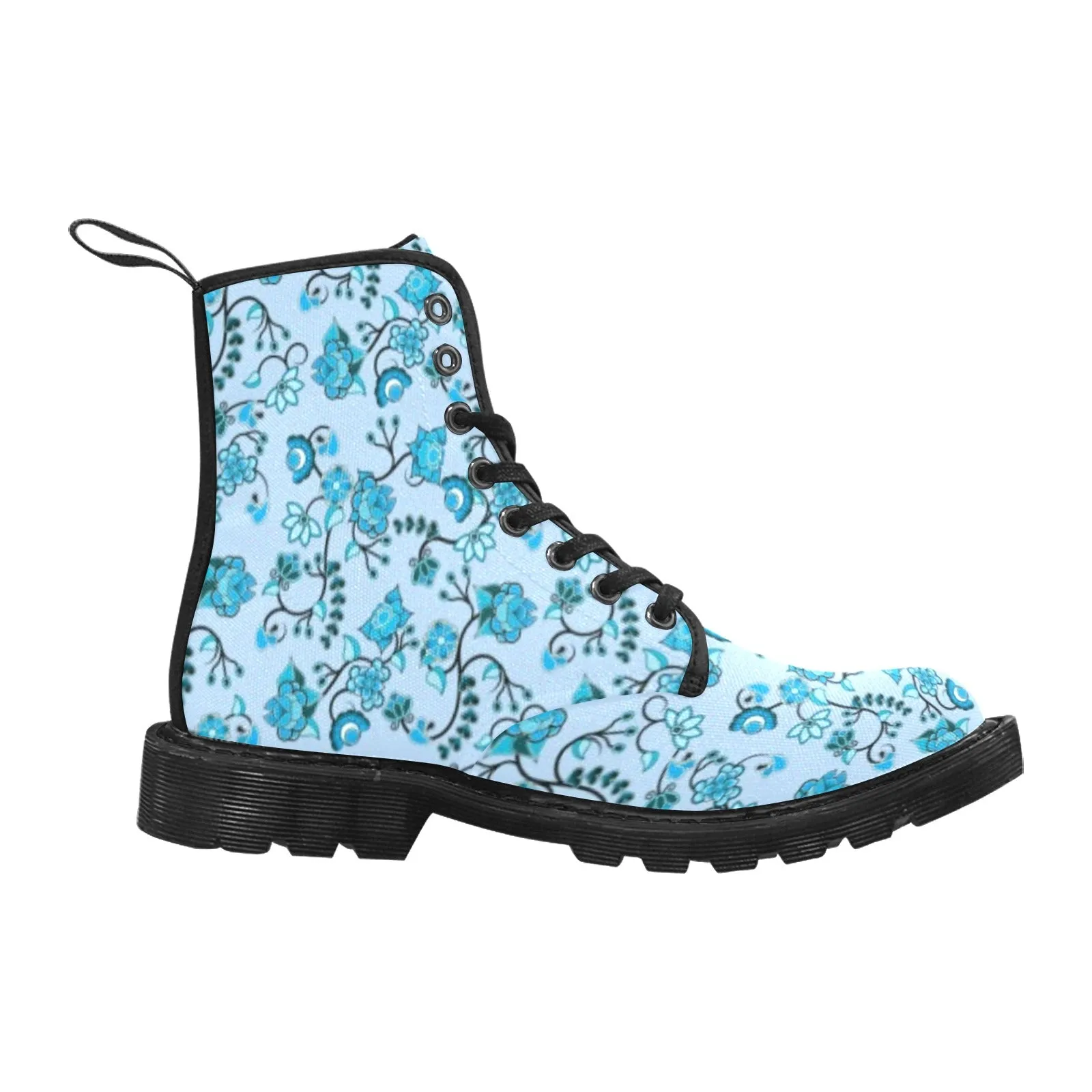 Blue Floral Amour Boots for Men (Black)