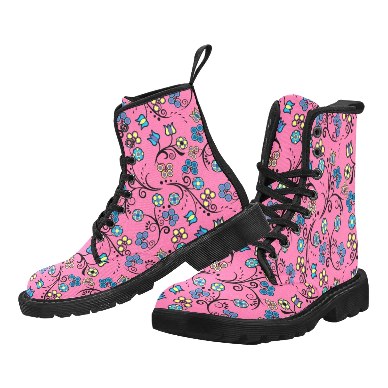 Blue Trio Bubblegum Boots for Women (Black)