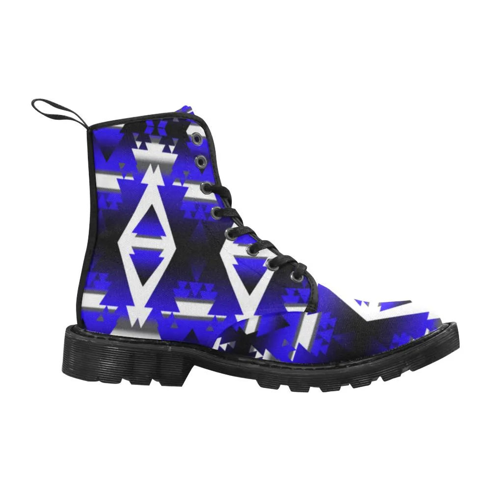 Blue Winter Camp Boots for Men (Black)