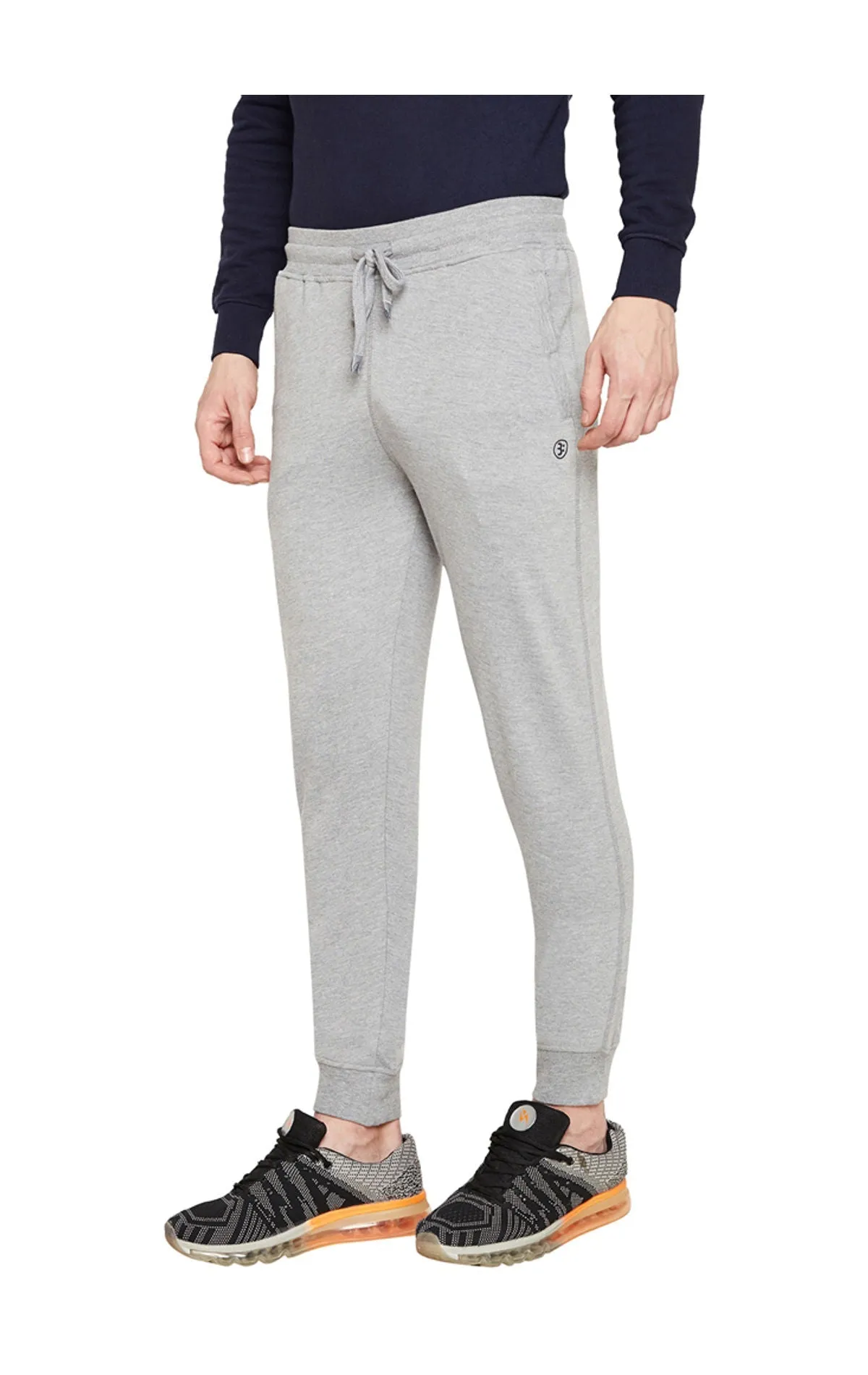 Bodyactive Grey Melange Track Pant-L12-GRML