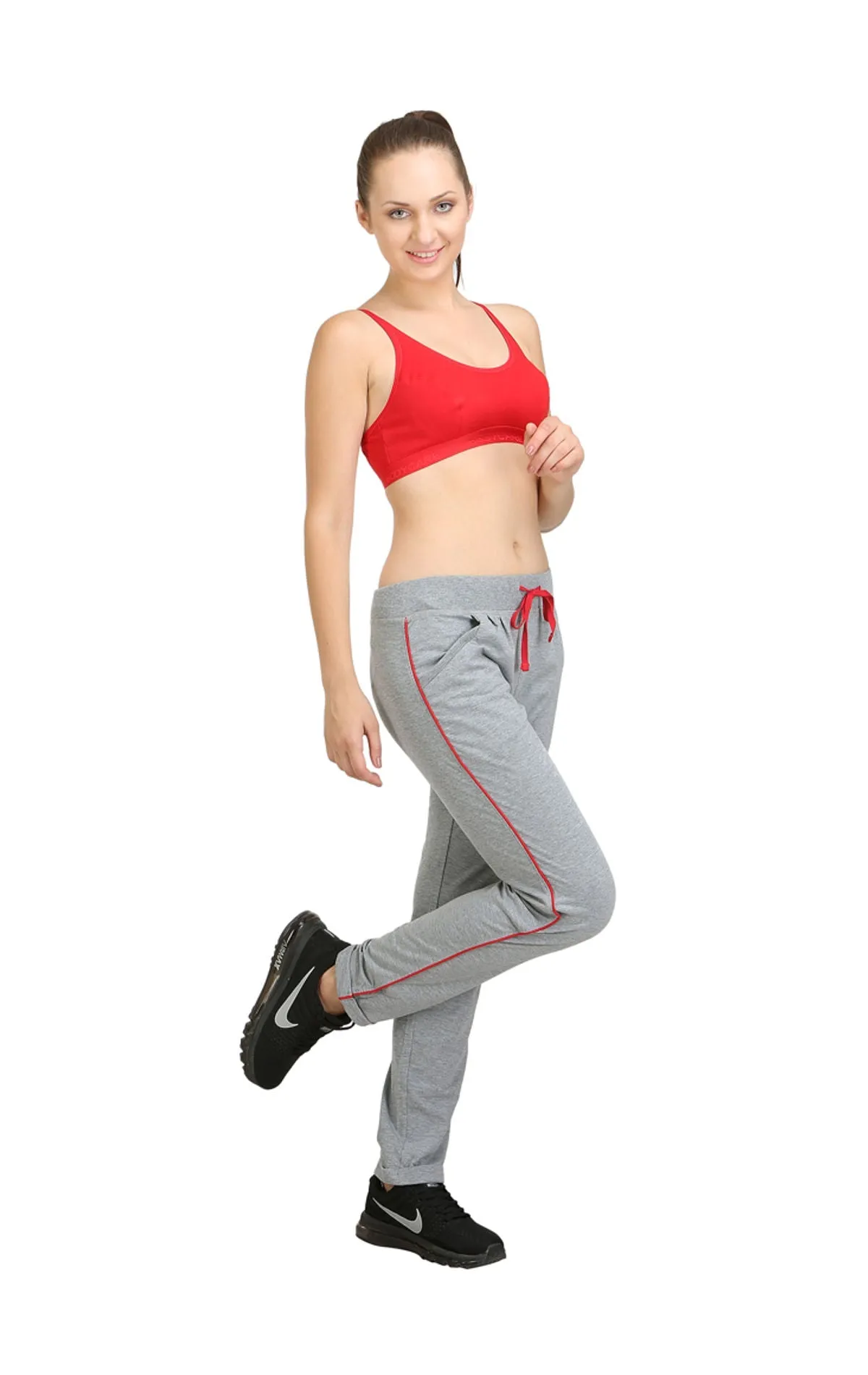 Bodyactive Women Grey Melange Trackpant-LL1-GRML