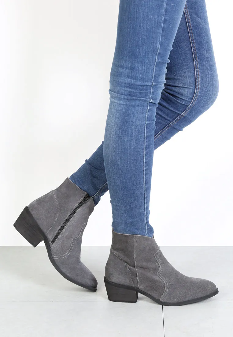 BRISA Grey Ankle Boots