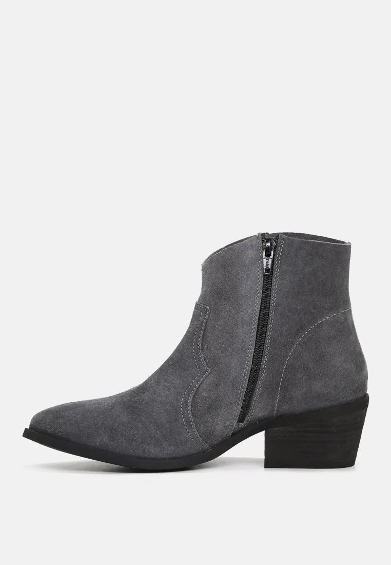 BRISA Grey Ankle Boots