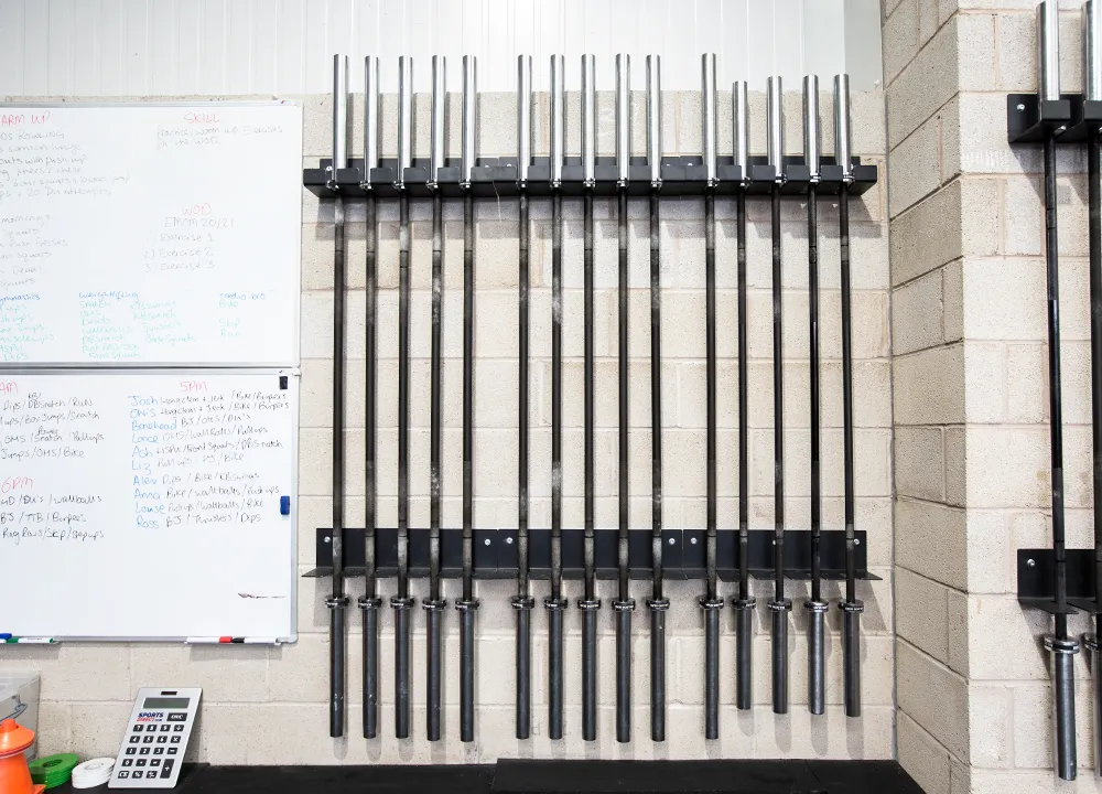 Bulldog Gear - Vertical Gun Rack Wall Mounted Barbell Storage (5 Bars)