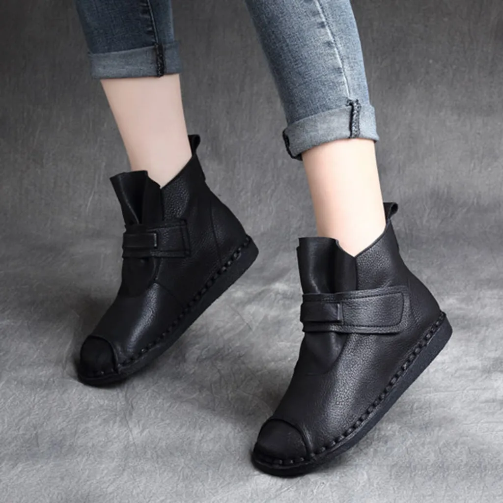 Casual Retro Leather Handmade Short Boots | Gift Shoes