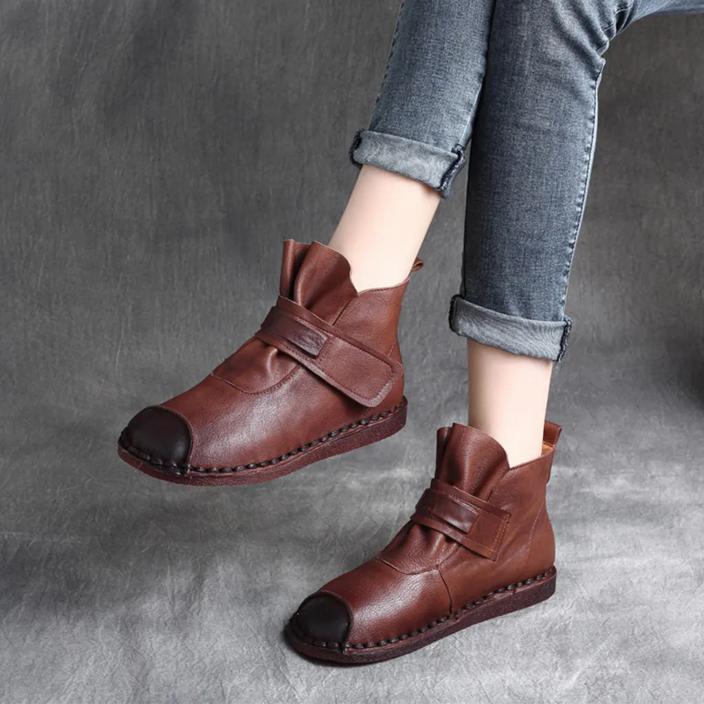 Casual Retro Leather Handmade Short Boots | Gift Shoes