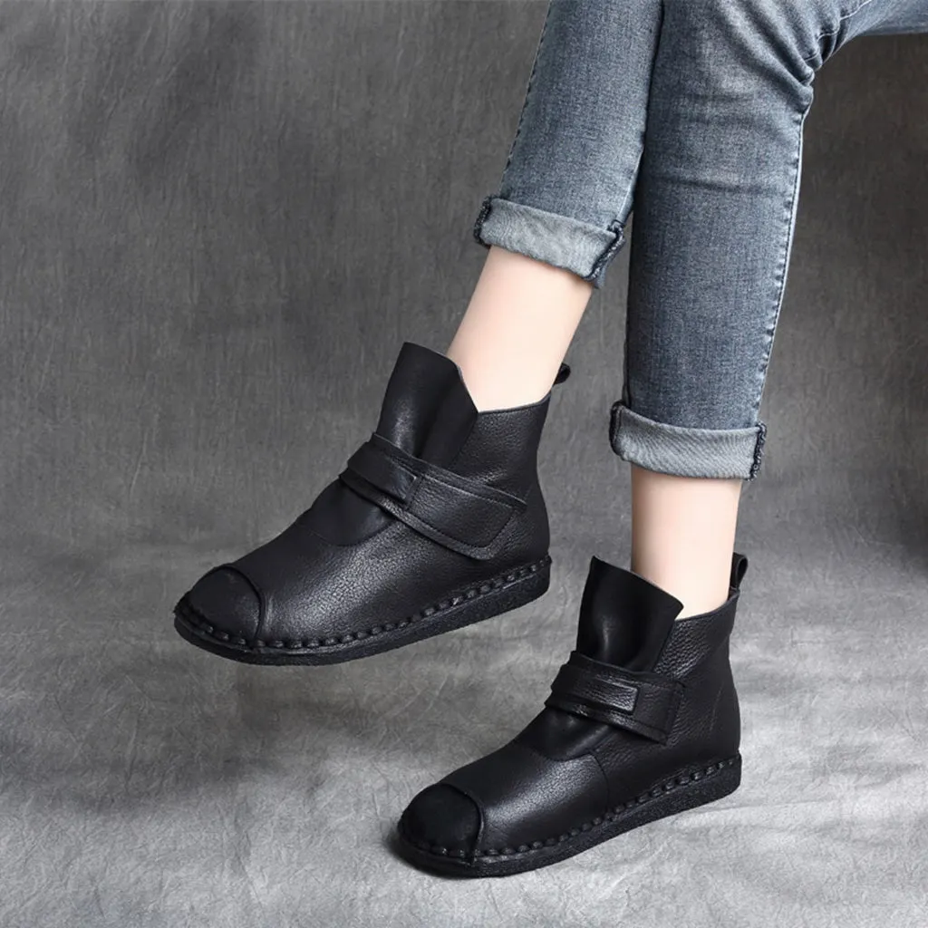 Casual Retro Leather Handmade Short Boots | Gift Shoes