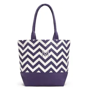 Chevron Canvas Tote - Grape