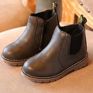 Children's shoes autumn winter 2016 boys girls low short leisure leather retro Martin waterproof boots kids botas infantis 489