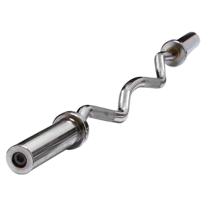 Chrome Olympic Curl Bar Barbell Heavy Duty EZ with Spring Collars